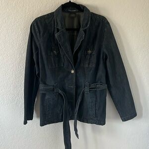French Cuff Medium wash Denim Blazer size Large